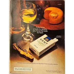 Kent Cigarettes "Taste of Quality" Playboy Vintage Print Ad